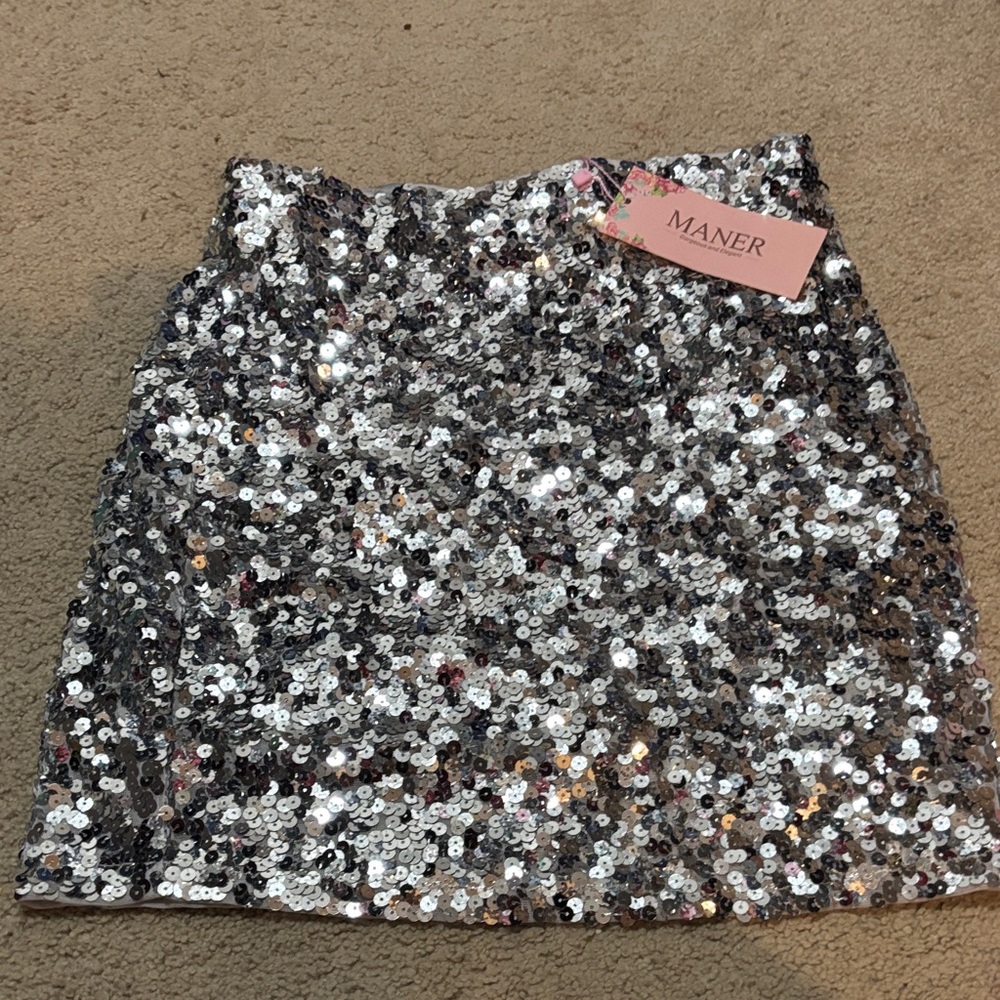 Silver Sequin Women's Skirt